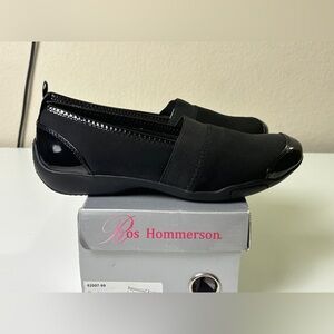 NWT Ros Hommerson Carol Black Patent Trim Slip On Casual Comfort Flats 6.5M